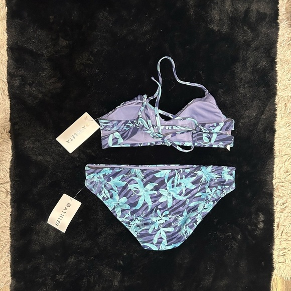 NWT Athleta Palm Tropic Bikini SET Large Top & XL Bottom Island Blue Purple Swim - Picture 7 of 7